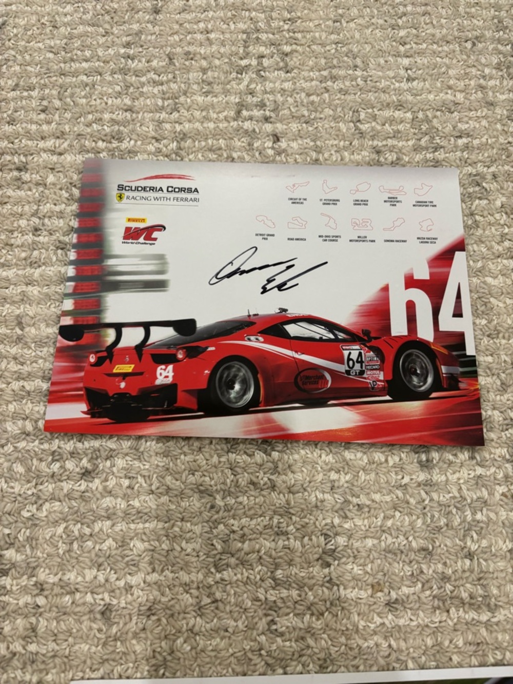 Scuderia Corsa Ferrari #64 Red Race Car Poster